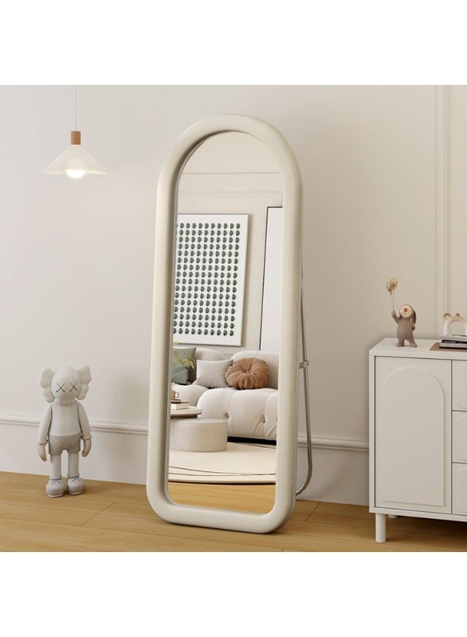 عام مرآة كاملة الطول بلمسة نهائية كريمية على الطراز الفرنسي للاستخدام المنزلي مرآة أرضية عصرية مرآة مكياج مثبتة على الحائط مرآة كاملة الجسم لغرفة نوم النساء - Image 2